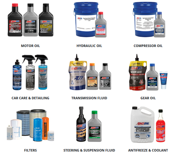 Complete range of AMSOIL synthetic lubricants